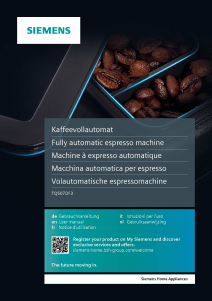 Handleiding Siemens TQ507DF3 Espresso-apparaat