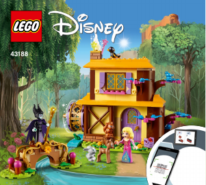 Manual Lego set 43188 Disney Princess Auroras forest cottage