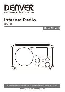 Manual de uso Denver IR-140 Radio