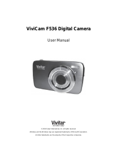 Manual Vivitar ViviCam F536 Digital Camera