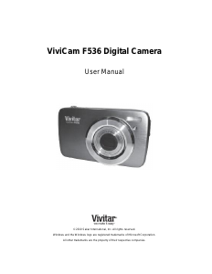 Bruksanvisning Vivitar ViviCam F536 Digitalkamera
