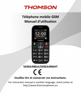 Mode d’emploi Thomson SEREA49BLK Téléphone portable