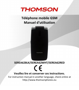 Mode d’emploi Thomson SEREA62BLK Téléphone portable