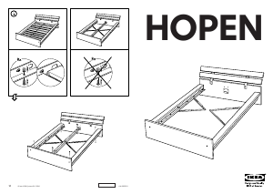 मैनुअल IKEA HOPEN बैड फ्रेम