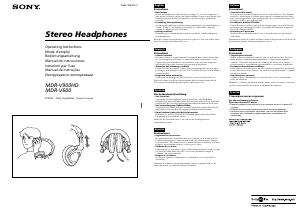Руководство Sony MDR-V900HD Наушники