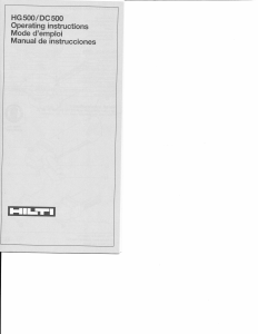 Bruksanvisning Hilti DC 500 Vinkelslip