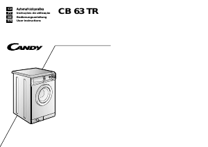 Manual Candy CB 63 TR Máquina de lavar roupa