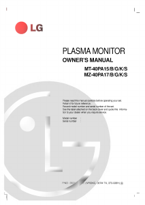 Handleiding LG MZ-40PA17 Plasma monitor