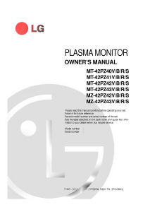 Handleiding LG MZ-42PZ43VS Plasma monitor