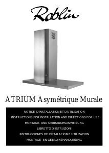 Bruksanvisning Roblin Atrium Asymetrique Murale Köksfläkt