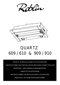 Bruksanvisning Roblin Quartz 910 Köksfläkt