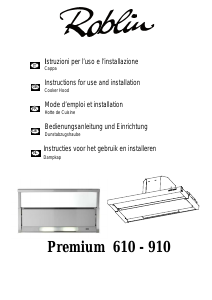 Bruksanvisning Roblin Premium 910 Köksfläkt