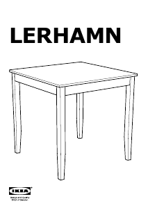 Priročnik IKEA LERHAMN (74x74) Jedilna miza