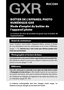 Mode d’emploi Ricoh GXR Appareil photo numérique