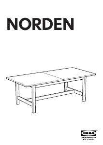 Vadovas IKEA NORDEN (220x100x75) Valgomojo stalas