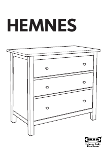 Εγχειρίδιο IKEA HEMNES (3 drawers) Συρταριέρα