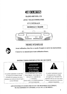 Mode d’emploi Curtis CR2608 Radio-réveil