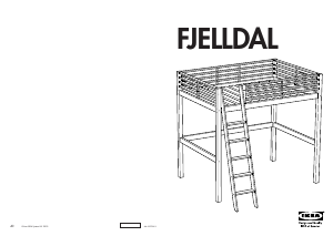 मैनुअल IKEA FJELLDAL लॉफ्ट बेड