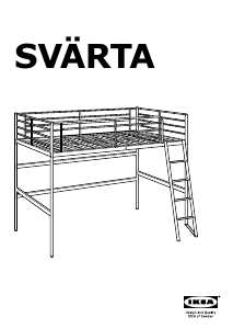 Manual IKEA SVARTA Estrutura de cama alta