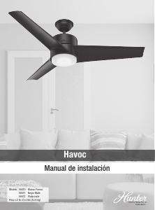 Manual de uso Hunter 59471 Havoc Ventilador de techo