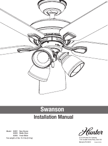 Handleiding Hunter 50885 Swanson Plafondventilator