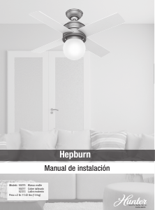 Manual de uso Hunter 52313 Hepburn Ventilador de techo