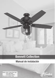 Manual de uso Hunter 54187 Bennett Ventilador de techo