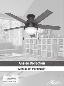 Manual de uso Hunter 59268 Anslee Ventilador de techo