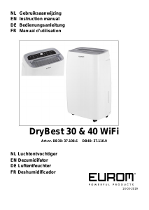 Mode d’emploi Eurom DryBest 40 WiFi Déshumidificateur