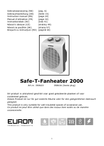 Bedienungsanleitung Eurom Safe-T-Fanheater 2000 Heizgerät