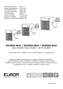 Bruksanvisning Eurom EK5000 Wall Värmefläkt