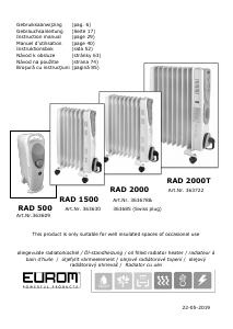 Návod Eurom RAD 2000 Ohrievač