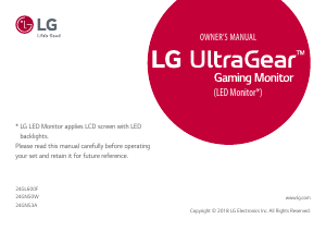 Bruksanvisning LG 24GN53A-B UltraGear LED skärm
