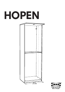 Panduan IKEA HOPEN (80x60x236) Lemari Pakaian