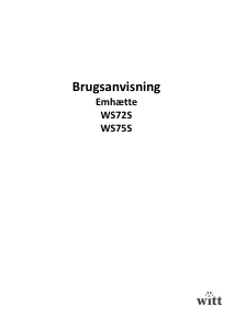 Brugsanvisning Witt WS75S Emhætte