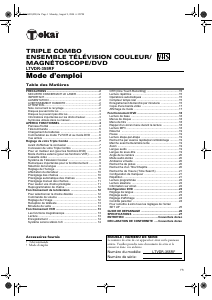 Mode d’emploi Tokaï LTVDR-355RF Téléviseur