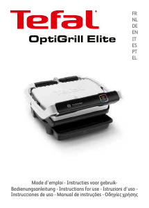 Manual Tefal GC750DCH OptiGrill Elite Contact Grill