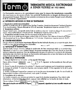 Mode d’emploi Torm MT 1931-BMWC Thermomètre
