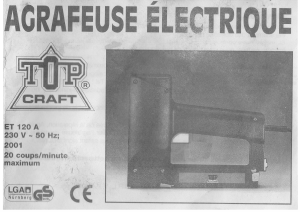 Mode d’emploi Topcraft ET 120 A Agrafeuse