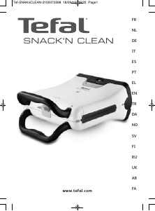 Kullanım kılavuzu Tefal SW370312 Snackn Clean Izgara tost makinesi