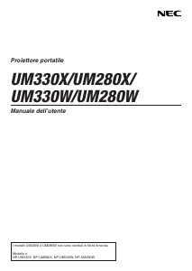 Manuale NEC UM300W Proiettore