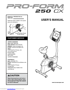 Handleiding Pro-Form 250 CX Hometrainer
