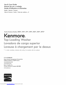 Manual Kenmore 110.20022012 Washing Machine