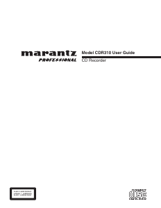 Mode d’emploi Marantz CDR310 Lecteur CD