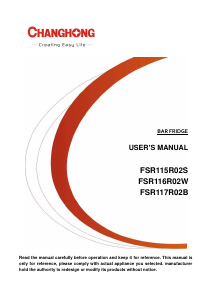 Handleiding Changhong FSR117R02B Koelkast