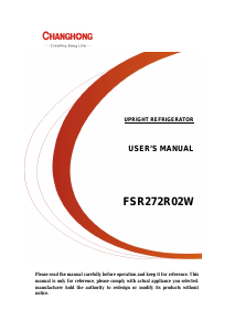 Handleiding Changhong FSR272R02W Koelkast