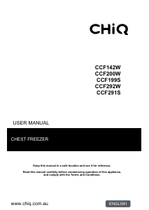 Bruksanvisning Chiq CCF199S Frys