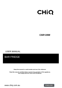Manual Chiq CSR129W Refrigerator