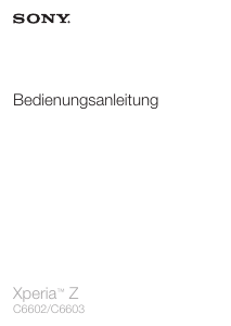 Bedienungsanleitung Sony C6602 Xperia Z Tablet