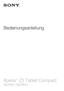 Bedienungsanleitung Sony SGP641 Xperia Z3 Compact Tablet